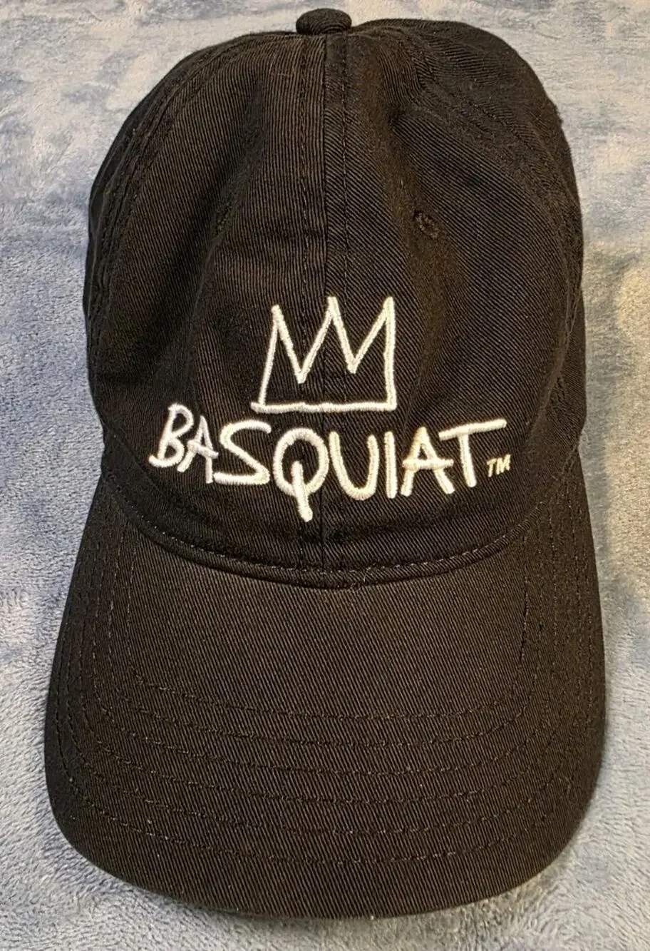 Basquiat x Mad Engine Hat Black Crown Logo Adjustable Strapback Cap OSFM